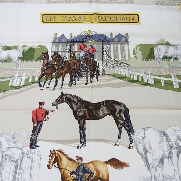 Hermes Accessories - Hermes Scarf Carre 90 100% Silk LES Haras Nationaux National Stallion Breeding